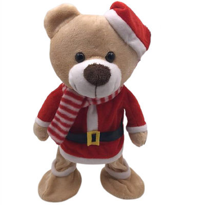 اسباب بازی های مخمل دار کریسمس 33 سانتی متری 13 اینچی خرس های عروسکی فله با چوک