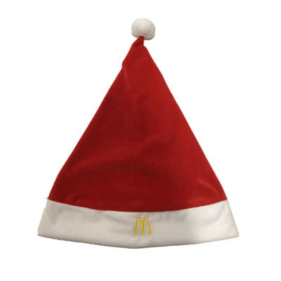 0.4M 15.75in بابانوئل قرمز مخملی و کلاه کریسمس سفید با لوگوی مک دونالد