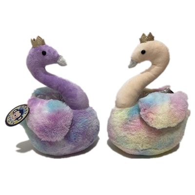 Tie Dye Long Soft Fur Animals Swan اسباب بازی هدیه برای بچه ها