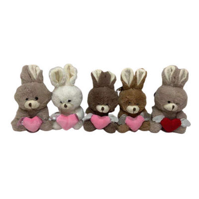 15 سانتی متر 5 CLRS خرگوش مخمل دار زیبا با اسباب بازی های قلبی هدایای شایان ستایش روز ولنتاین