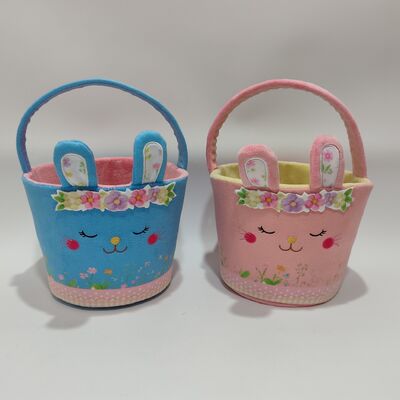 دو رنگی سبد خرگوش عید پاک اسباب بازی پر رنگ و نرم