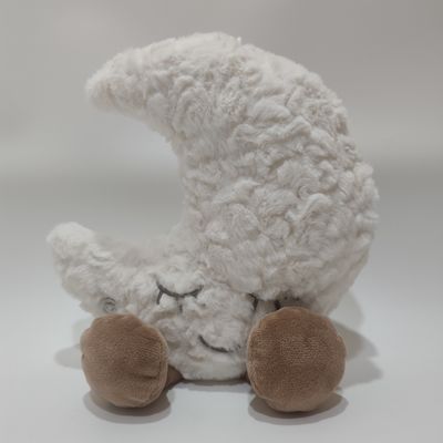 اسباب بازی ماه خوابیده مخمل خواب دار با افکت تنفس و چراغ LED برای کودکان