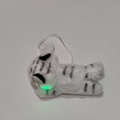 اسباب بازی پولیشی ببر سفید نورانی مغناطیسی روی شانه با قابلیت درخشش